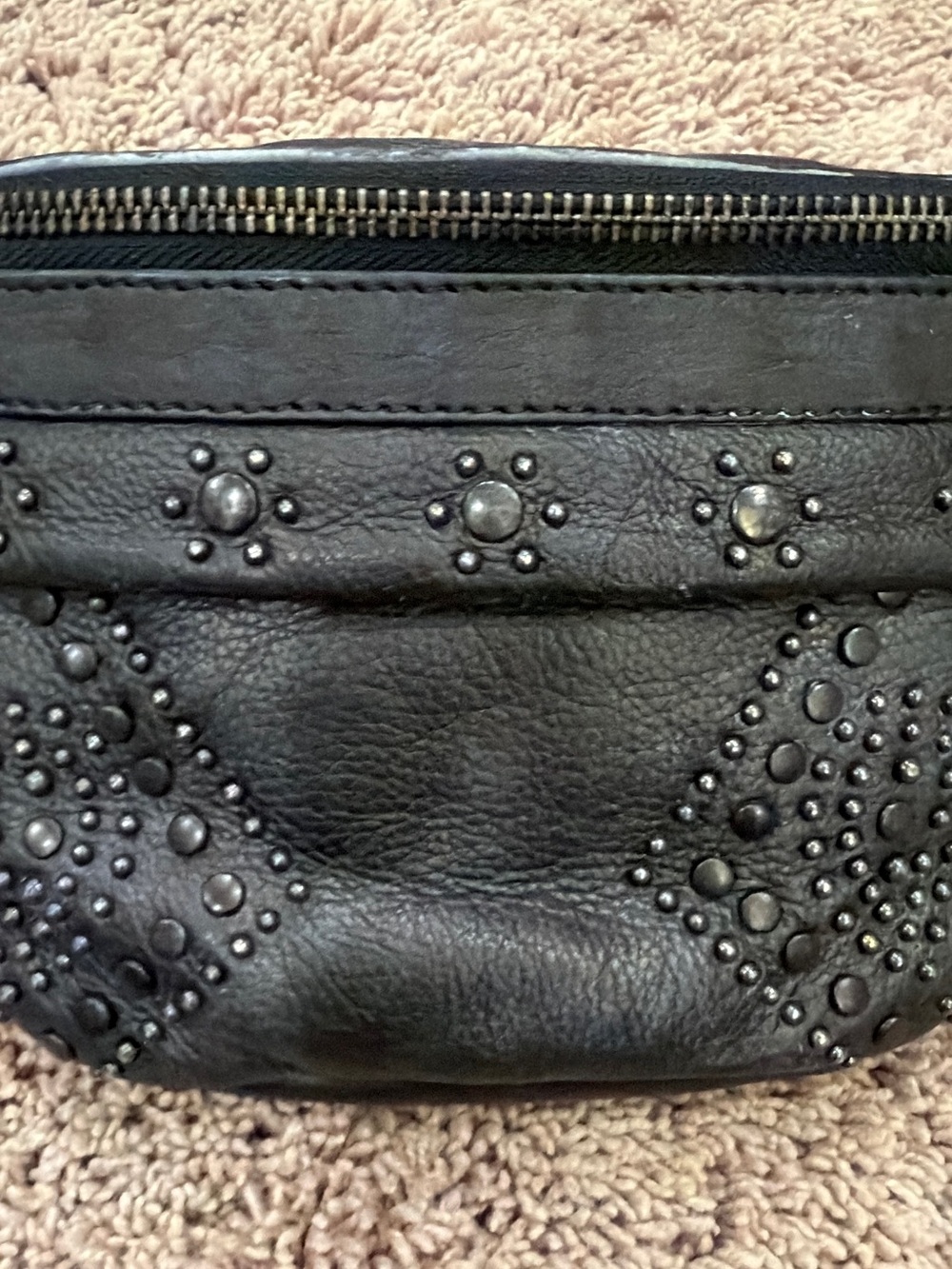 NWT new free people Ana adorned studded leather sling bag black purse - Picture 6 of 17